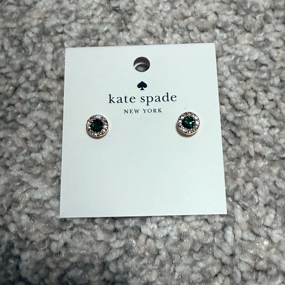 NWT Kate Spade You're A Gem Pave Halo Studs in Emerald - Picture 7 of 8